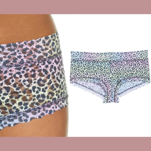 NEW Hanky Panky [ PLUS 3X ] Signature‎ Cheetah Rainbow Lace Boyshorts Panty - Picture 2 of 12